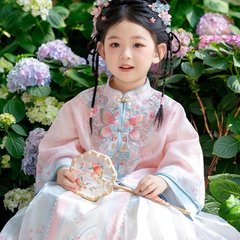 女童马面裙2025新款春季国风中式春秋汉服儿童小女孩古风仙套装|undefined