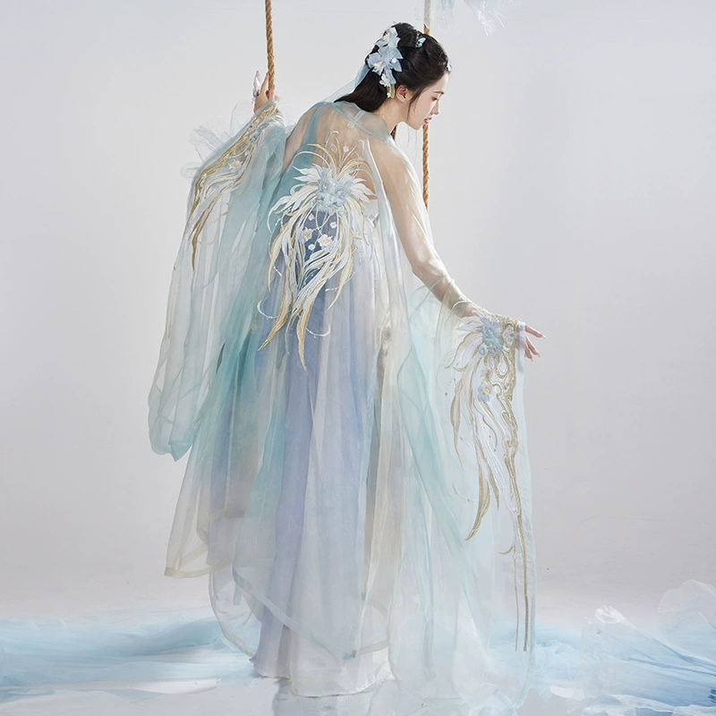 Han Yu Kui [Yu Yu Phantom Disc] Оригинальная девушка Hanfu юбка с большими рукавами рубашка с тяжелой вышивкой фея весной и летом