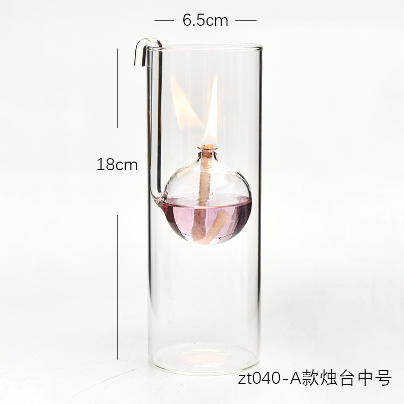 Creativo transparente hecho a mano candelabro de cristal gancho cilindro lámpara aceite Europea decoración del hogar decorativo Venta Directa fábrica al por mayor