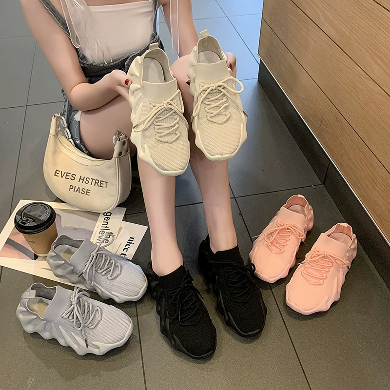 Летающие тканые кокосовые туфли женские 2023 весна и осень новые сетчатые дышащие кроссовки летние кроссовки с маленькой клеткой для любителей огня