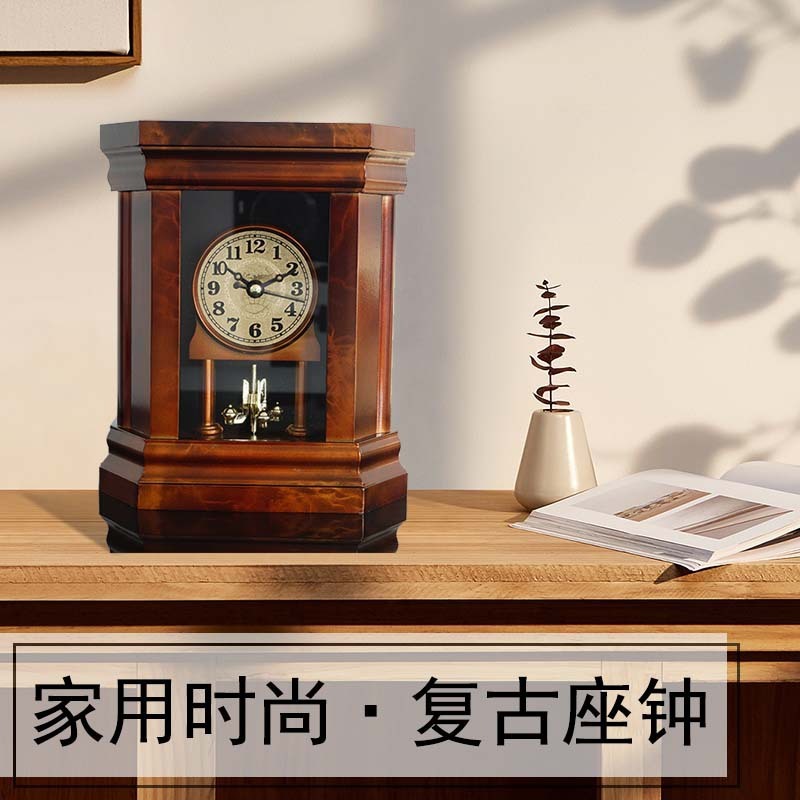 アンティーク置時計クリエイティブホーム時計リビングルームアンティーク中国風の装飾品百中デスクトップ装飾品デスクトップ時計|undefined