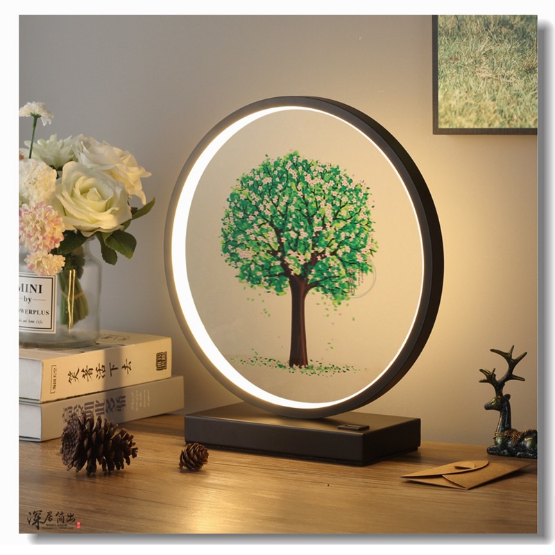 新中式台灯卧室床头灯 书房酒店民宿轻奢创意复古禅意装饰灯|ru