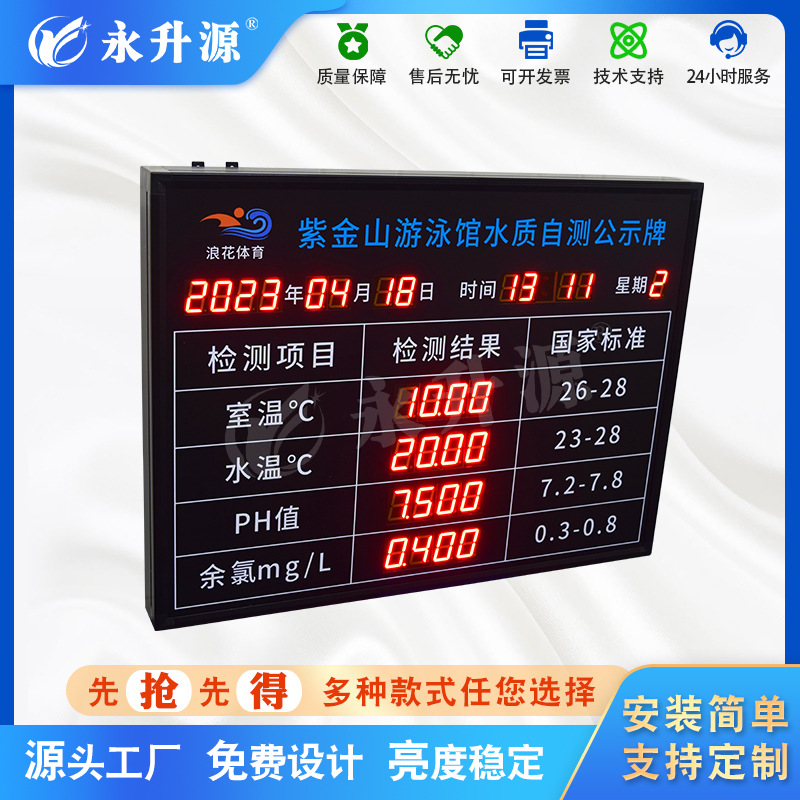 ��Ӿ��ˮ��ˮ�¼�⹫ʾ��PH��������ֵLED�������ʱ����ʾ��