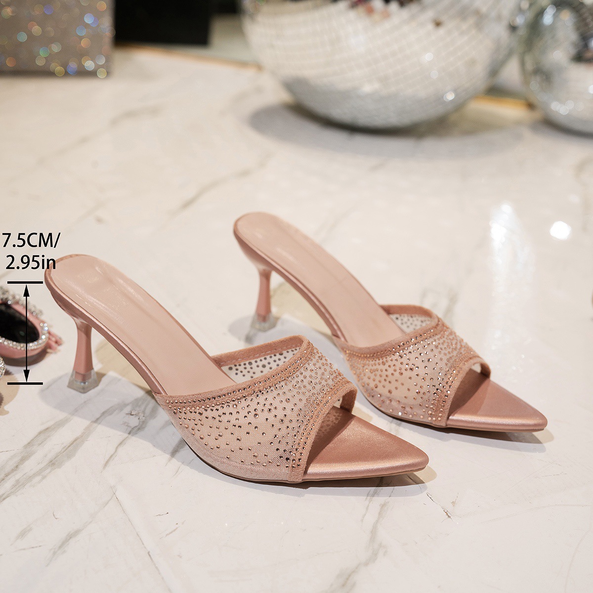 Atemberaubende Damen Stiletto Pantoletten Mit Spitzer Kappe_voghion.com