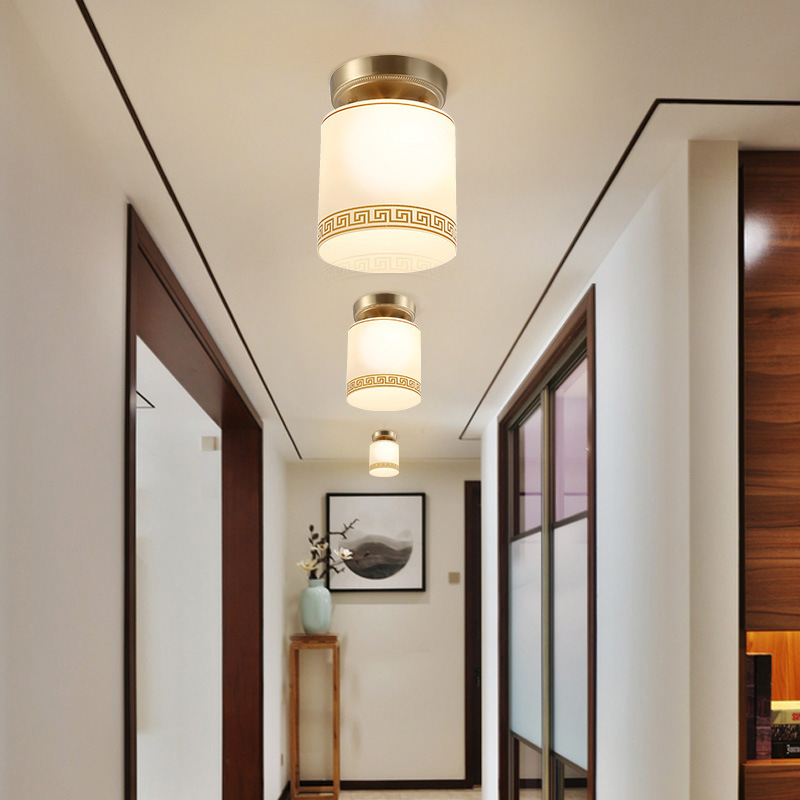 New Chinese Style All-Copper Aisle Lamp, Ceiling Lamp, Corridor Entrance Lamp, Modern Entrance Door Lamp, Cloakroom Balcony Lamp