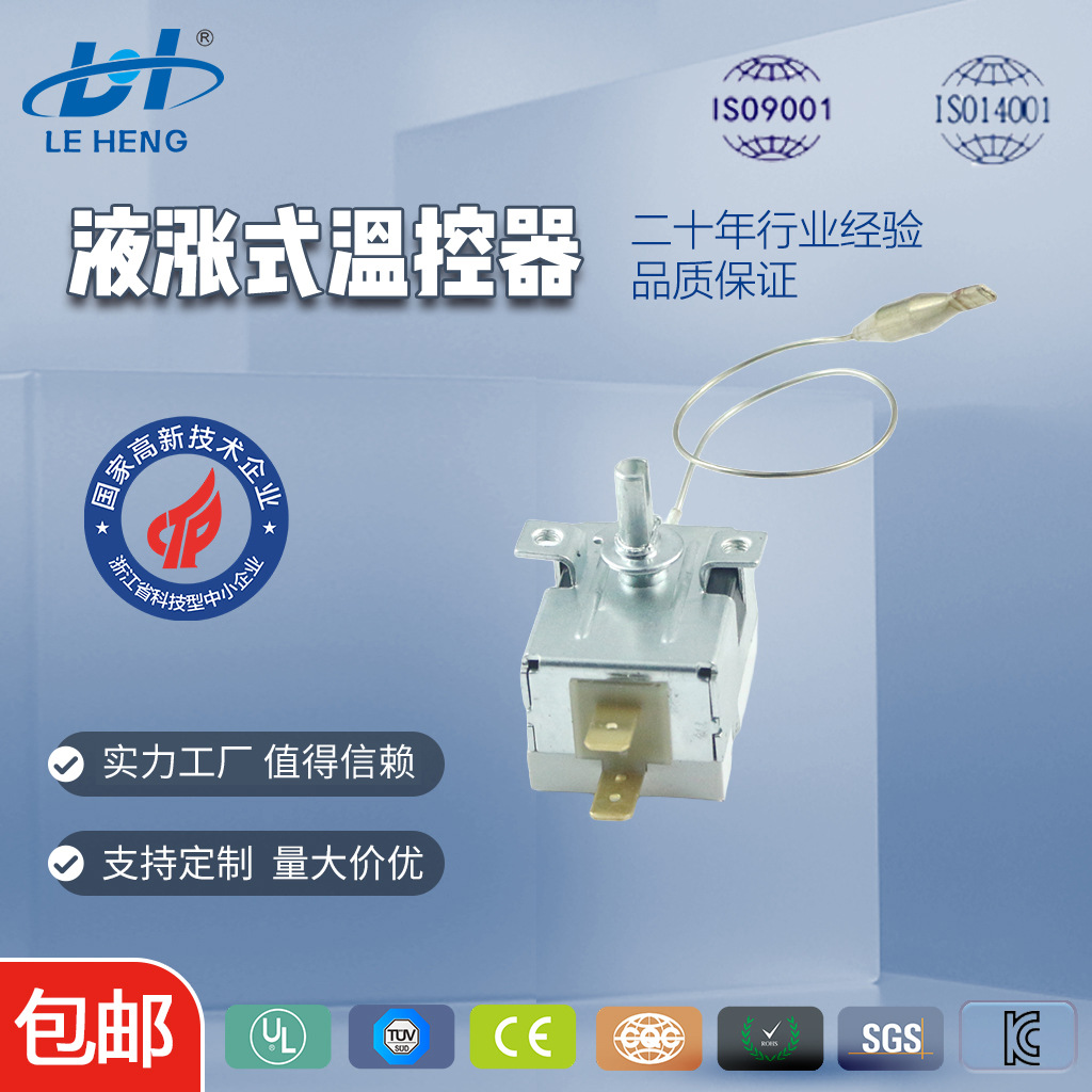 RoSH环保WHD-320H温州乐恒温控器工厂白色平的旋钮带按钮温控器