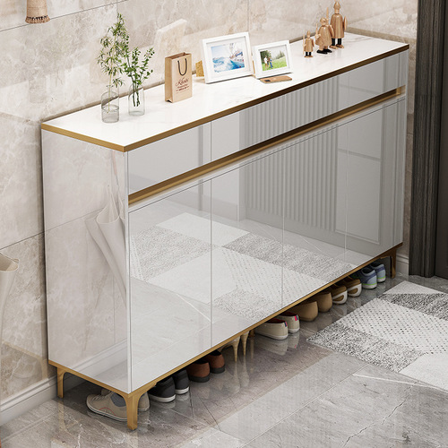 Light luxury shoe cabinet home entrance integrated entrance cabinet living room large capacity dust-proof storage storage cabinet with feet