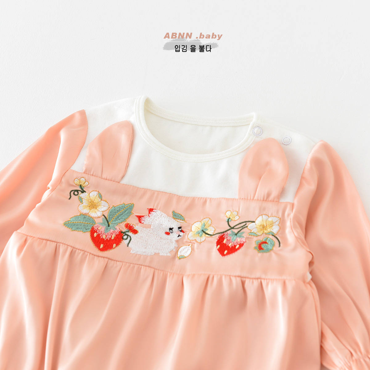 Bebé recién nacido primavera nuevo mono bebé niña de dibujos animados bordado princesa lindo mameluco bebé primavera fuera