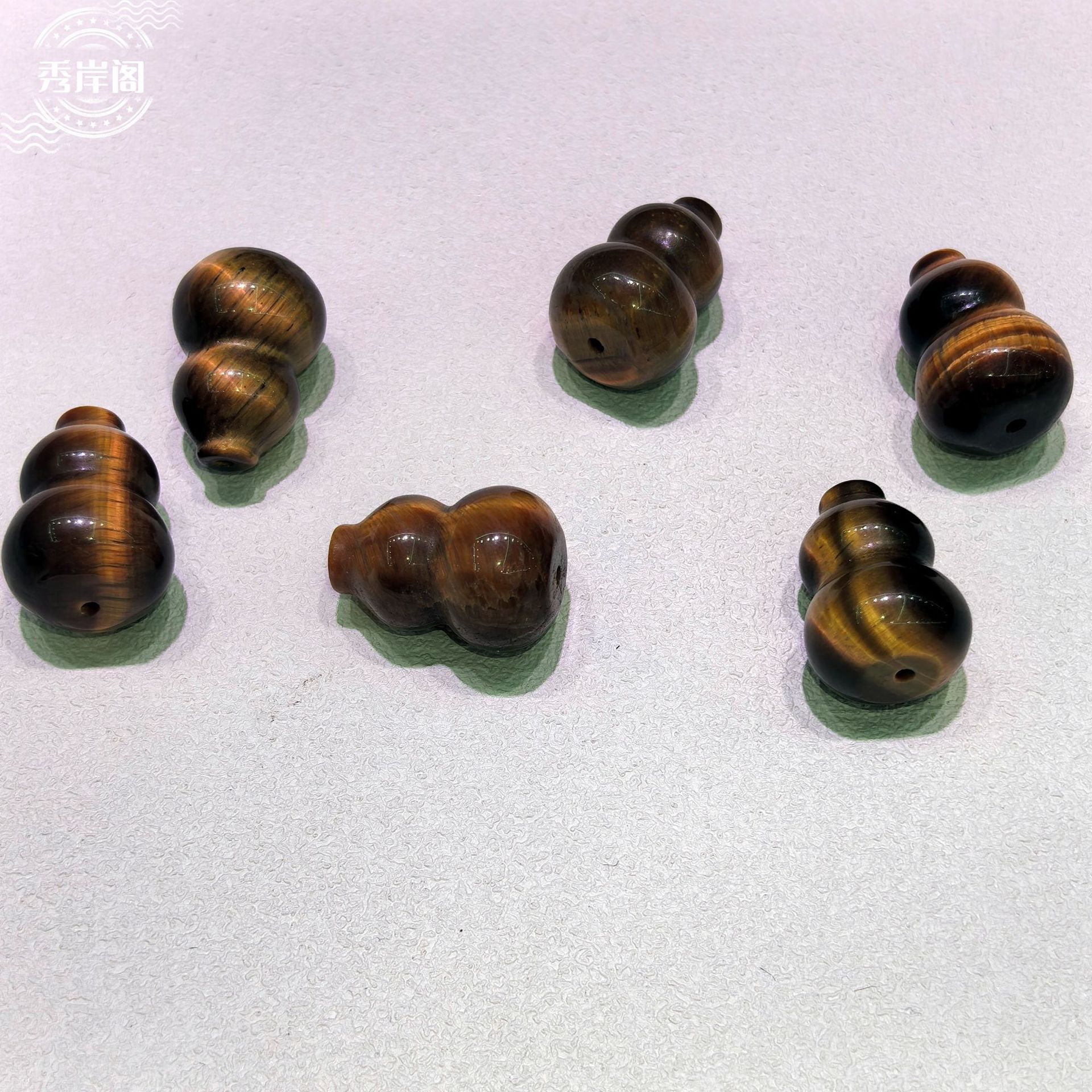 Natural Yellow Tiger Eye Stone Gourd Accessories, Fortune and Prosperity Tiger Eye Beaded Bracelet DIY Spacer Beads Pendant Accessories Wholesale