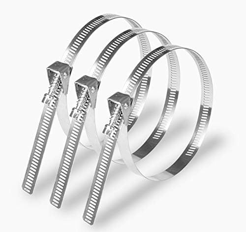 不锈钢软管夹 0.5 x 40 英寸(约 1.3 x 101.6 厘米)超长可调节蠕