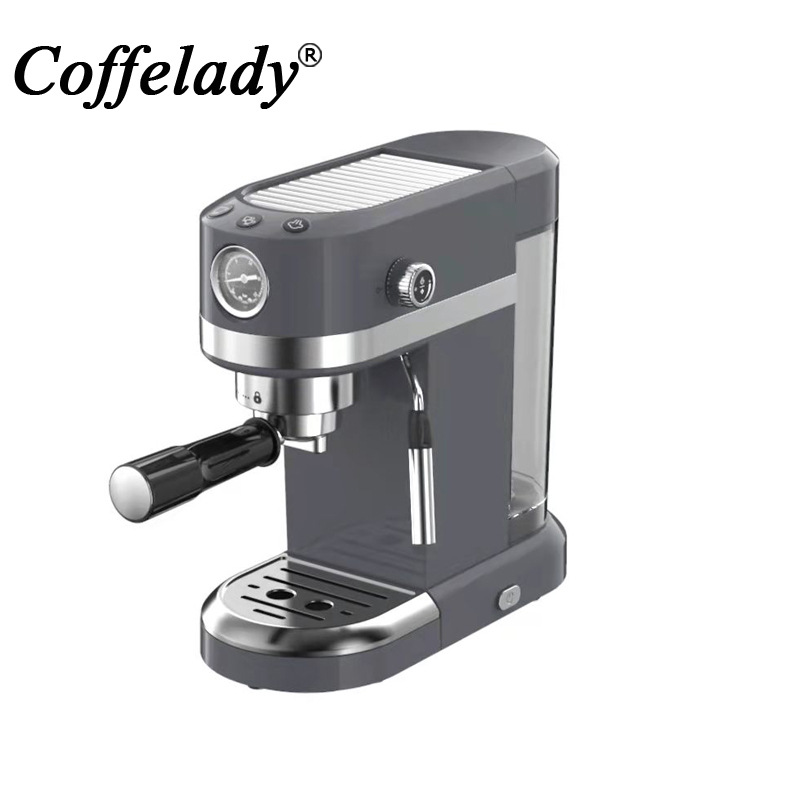 Coffelady italiano máquina de café espresso automática bomba tipo de presión máquina estrecha máquina de café hogar con manómetro