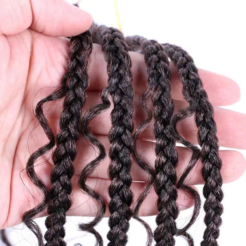 14 pulgadas fibra química pelucina trenzas de tres hebras Godree River BOX Crochet Hair Braids
