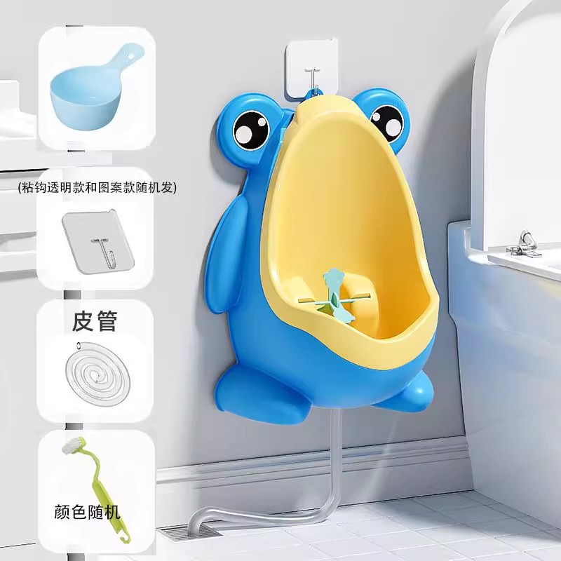 Azul y amarillo (gancho adhesivo + cepillo + cuchara de agua) tubo de 1 metro de largo