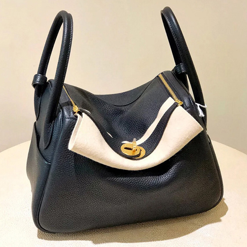 Women's Pillow Bag Top Grain Cowhide Leather Handbag Shoulder Bag Crossbody Genuine Leather Doctor Bag Large Capacity Commuter Bowling Bag - Thumbnail 8