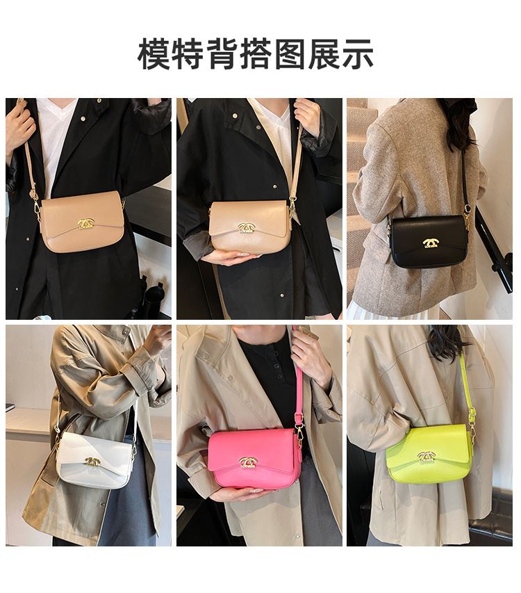 Fashionable and versatile small square bag, new autumn and winter style work and commuting bag, women's bag, simple single-shoulder bag, women's crossbody bag Specification drawing