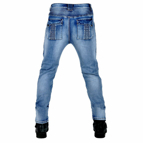 Men's motorcycle jeans, retro casual anti-fall pants, washed stretch riding pants, Kevlar motorcycle tear-resistant pants