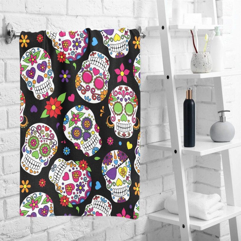 Cross-border exclusive for the Dead Day sugar skull soft towel absorbent towel guest bath towel microfiber beach towel