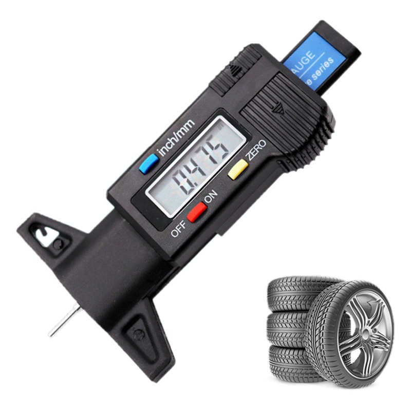 Цифровой измеритель глубины протектора шин 0-25,4 мм, измерительная линейка, ударопрочный измерительный инструмент для измерения глубины 0-25 мм