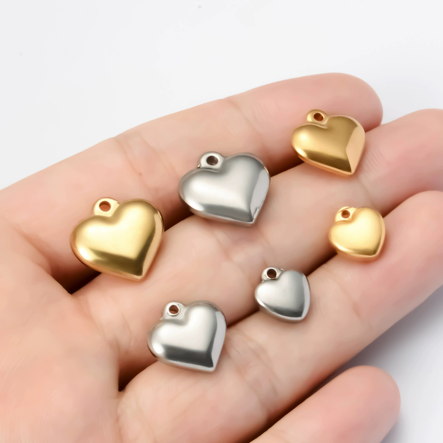 Pendant stainless steel heart-shaped, accessory, accessories, necklace and bracelet, simple and elegant design, wholesale