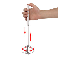 Creative stainless steel semi-automatic egg beater Hand-crank rotating egg beater Home kitchen manual egg mixer
