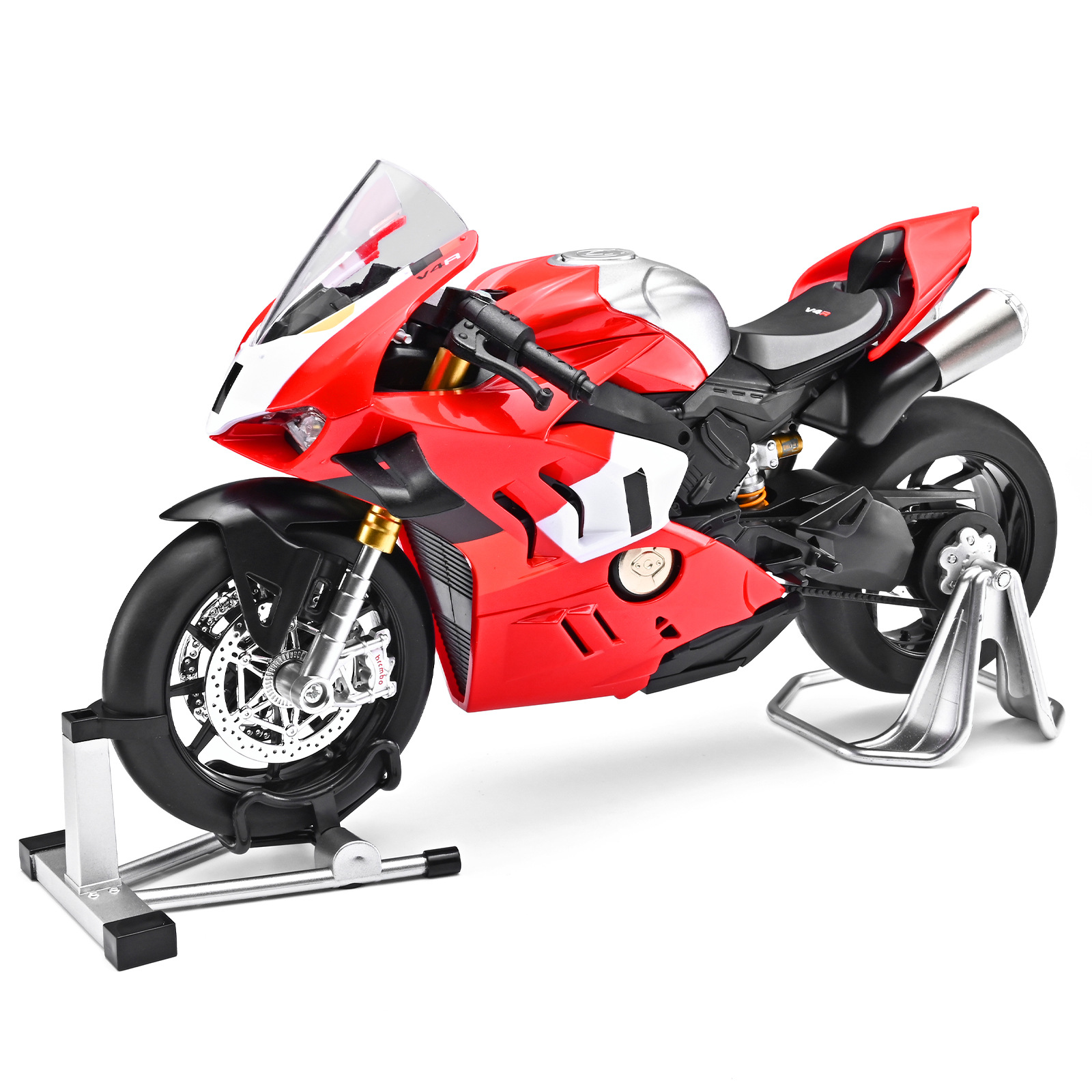 1: 9 Ducati V4R modelo de motocicleta de aleación simulación de luces juguetes para niños grandes regalos de cumpleaños al por mayor