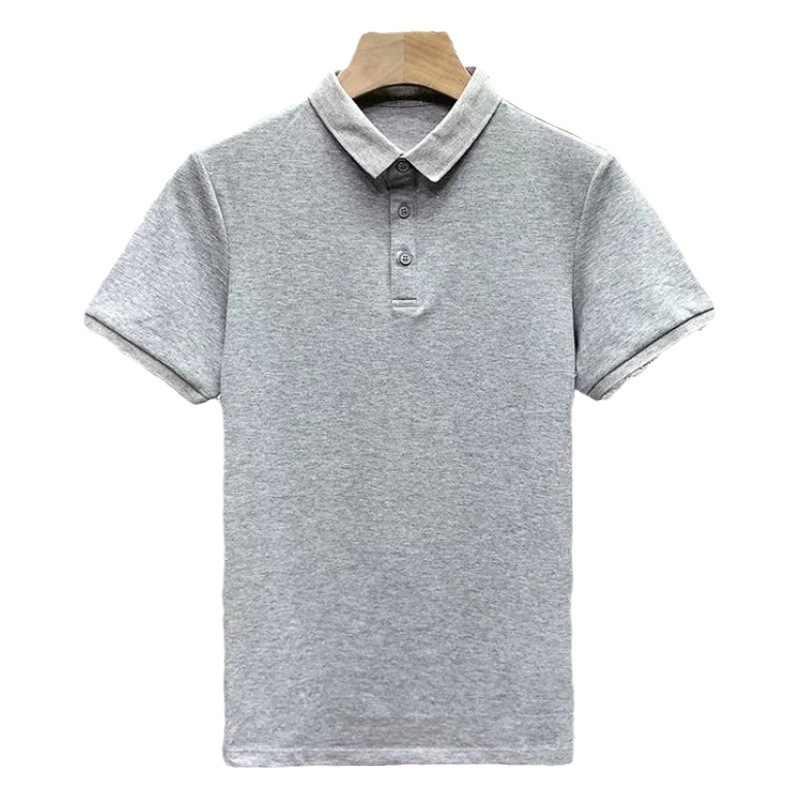 Marca de moda camisa de polo de verano Camiseta de manga corta ligero maduro negocio casual Delgado solapa camiseta de los hombres gris superior transfronteriza