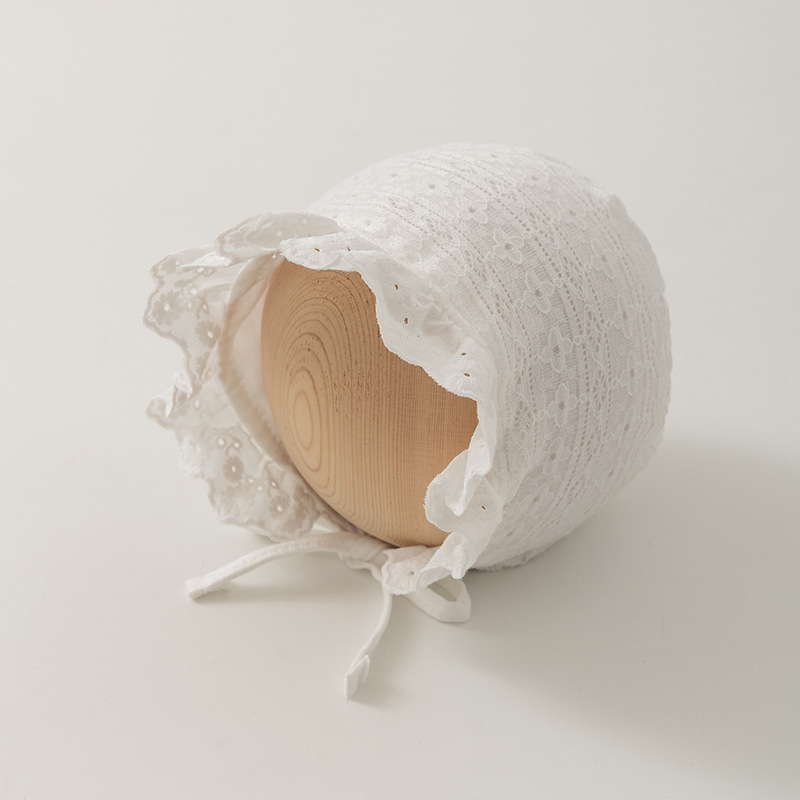 3-12 Meses de primavera y otoño delgado sombrero para bebés de encaje gorro para las orejas princesa encantadora sombrero de corte coreano otoño invierno