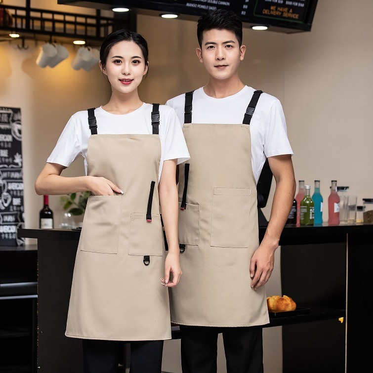 Nuevo impermeable resistente al desgaste lona delantal Hotel cocina café restaurante tienda de mascotas camarero ropa de trabajo femenina