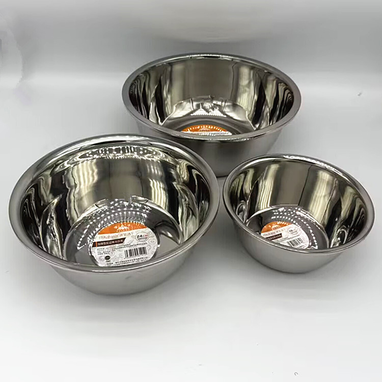 Non-magnetic 08 reverse-flank stainless steel thickened basin, household vegetable basin, thickened egg-beating basin, Wei Hua multi-purpose basin
