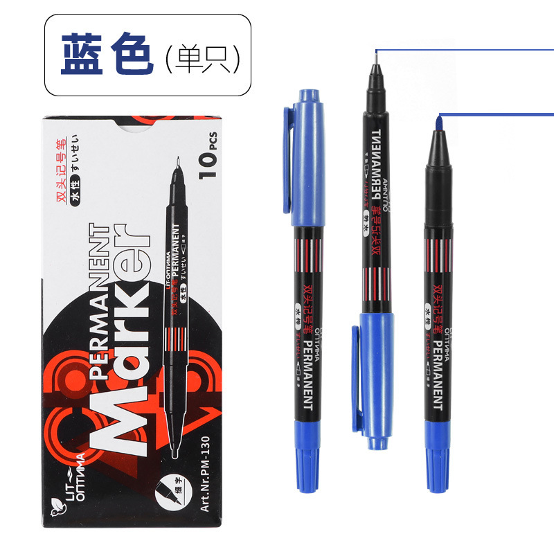 Pluma de Gancho Doble pequeña Negro Rojo Azul marcador de arte a base de agua de secado rápido pintura en caja marcador aceitoso muy fino