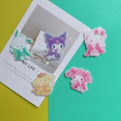 【大サイズ】アクリルかわいいサンリオステッカーdiyヘアピンブローチバッジ冷蔵庫にアクセサリーの小物を貼る