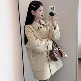 短款毛呢大衣女2025年新款秋冬高级感韩系外套韩系小个子冬天气质