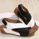 European and American foreign trade thick-soled color matching Roman sandals women's cross-border platform bottom velcro open toe beach sandals wish