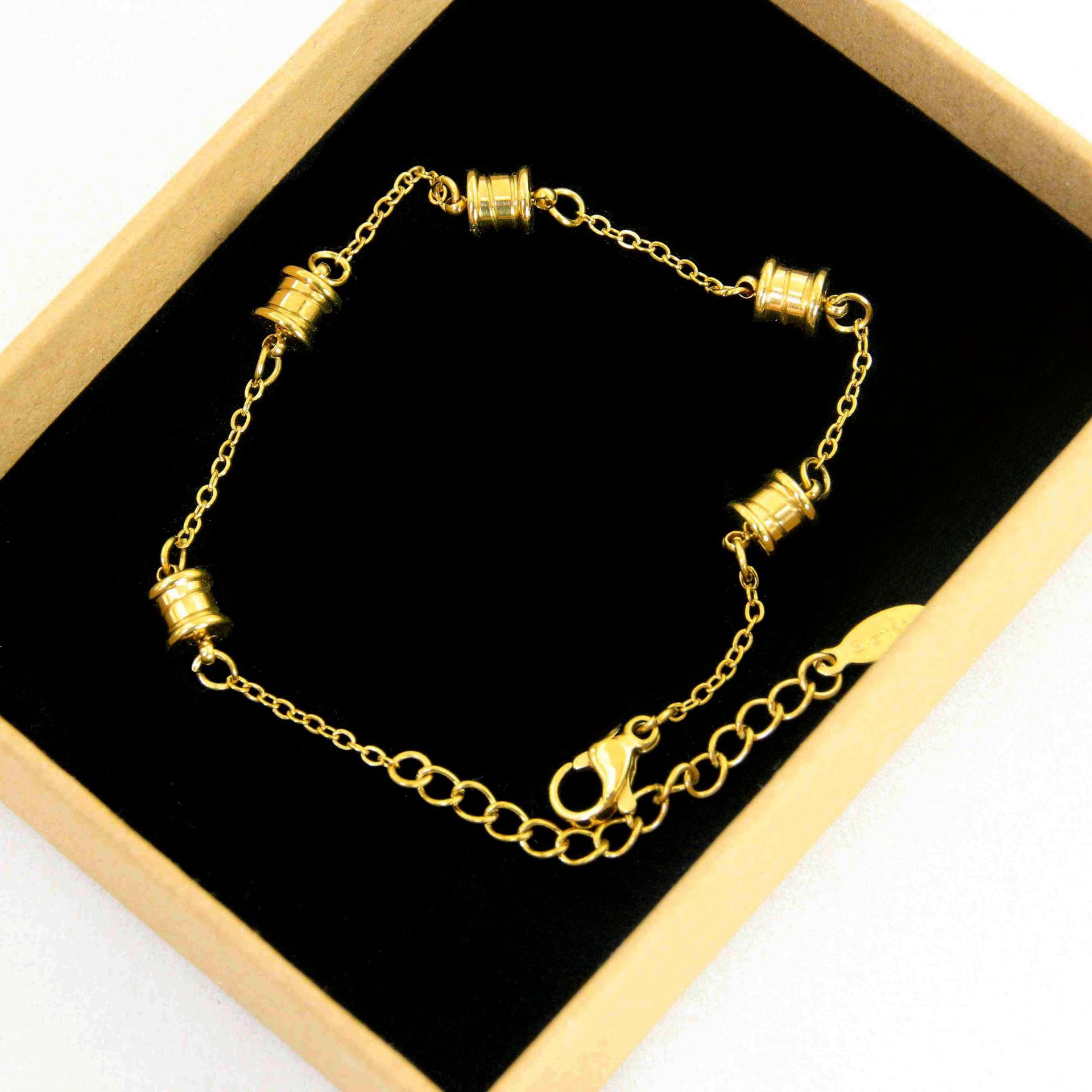 골드 광택 슬림 웨이스트 팔찌