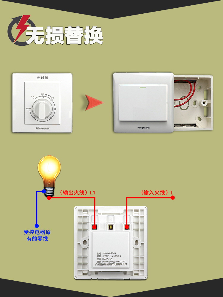 86型机械式延时开关倒计时断电控制器紫外线消毒灯时间定时器水泵