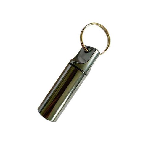 Flat Head Round Aluminum Medicine Bottle with Metal Keychain Earplug Packaging Can, Waterproof Sealed Storage Aluminum Bottle