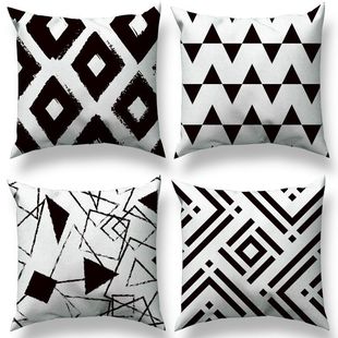 Amazon Hot Pillow Nordic ins Style Black and White Geometric Pillow Bedside Cushion Office Pillow Case Wholesale