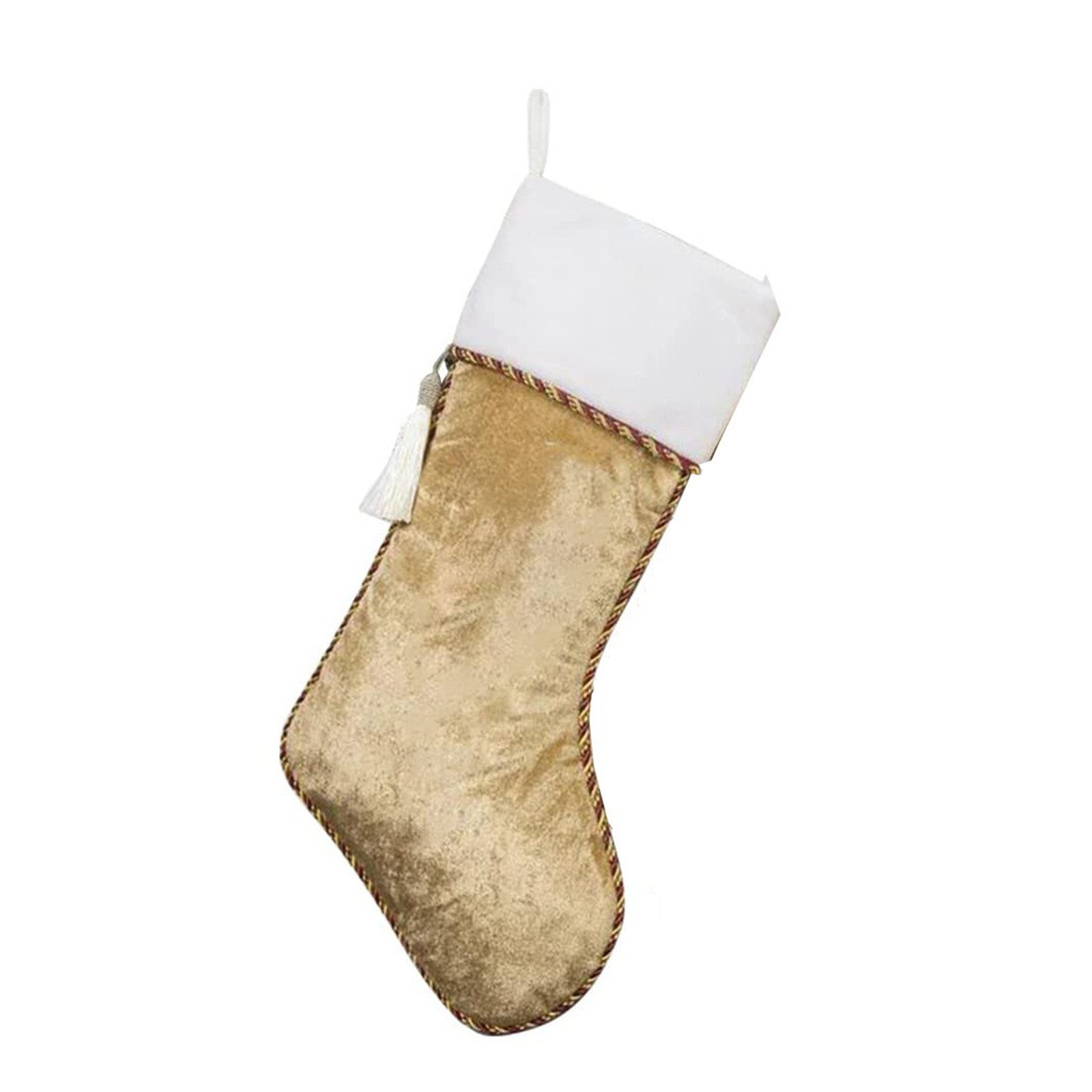 Amazon nuevo árbol de Navidad decoraciones bolsa de regalo bolsa de caramelo de terciopelo de oro blanco calcetines de Navidad