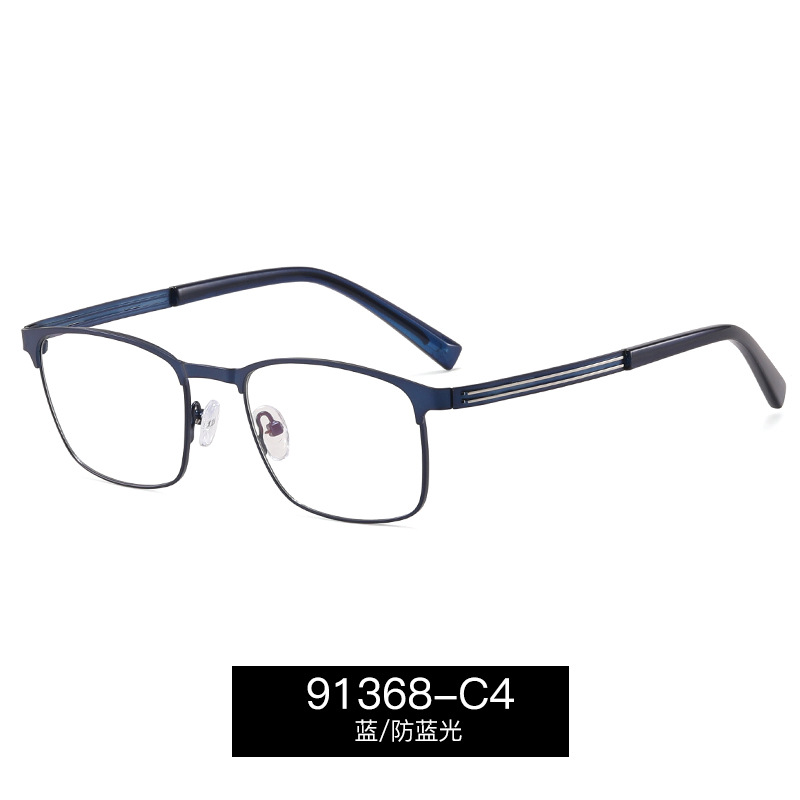 91368 personalidad de gafas delgadas y ligeras gafas de metal gafas anti-luz azul gafas para hombres con gafas de miopía