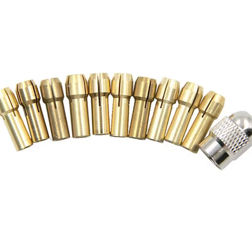 Комбинация патронов электрического шлифования 0,5-3,2 латунные патроны медные патроны гайки небольшие электрические шлифования деревообрабатывающие патроны