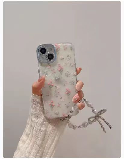 El patrón de concha de estilo ins está lleno de flores de pantalla para la película de lente 15ProMax iPhone13 Apple 14P funda para teléfono móvil 12