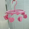 Cute fuchsia small plastic hanger for elementary school students, socks, underwear