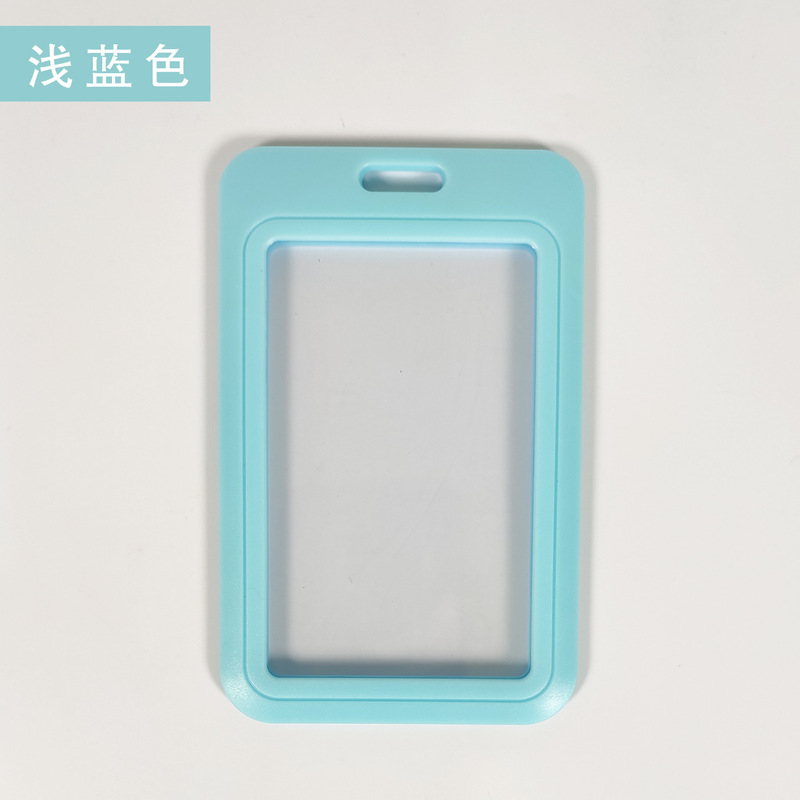双面透明推拉滑盖工作身份证件保护卡套校园学生挂脖饭卡公交门禁|undefined