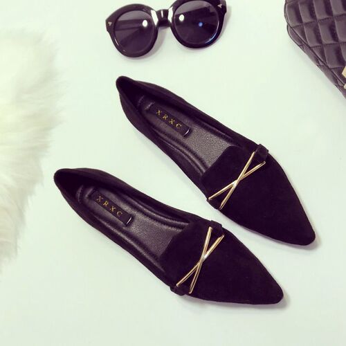 Stylish Women's New Bean Shoes, Pointed Toe, Open Mouth, Flat, Soft Sole, Lazy Shoes, Spring One-Piece Slip-On