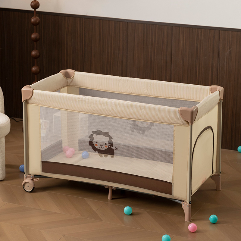 Cama multifuncional plegable transfronteriza con un botón Cama de bebé portátil plegable 0 - 4 años de edad recién nacido se puede mover