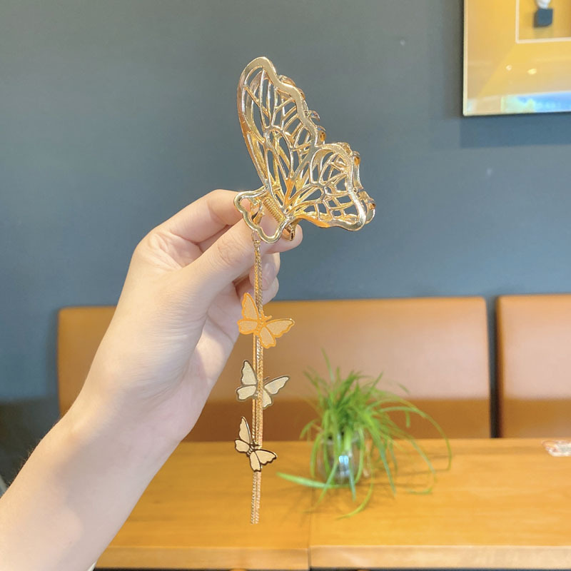 15g Weight Headwear Classification Festival Occasion Women'S Gender Fashion Style Retro Butterfly Metal Pendant Tassel Hair Clip 5