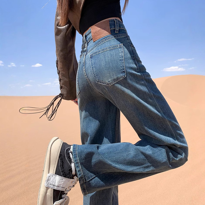 High-Waisted Narrow Wide-Leg Jeans for Women, Autumn and Winter 2026 New Fashion Loose Slimming Fleece-Lined Straight Pants A8245 High-Waisted Narrow Wide-Leg Jeans for Women, Autumn and Winter 2026 New Fashion Loose Slimming Fleece-Lined Straight Pants A8245