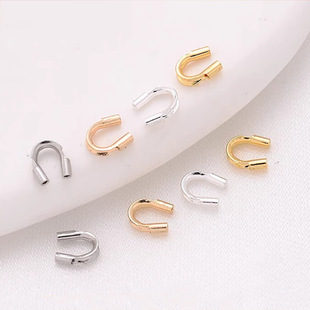 S925 Sterling Silver Small Horseshoe Buckle Handmade DIY Jewelry Accessories Material Steel Wire Fishing Line U-shaped Guard Buckle Coil Buckle