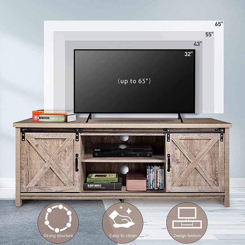 Barn Door Tv Stand Storage Shelf Sliding Wood Barn Door Can Be Used for Living Room Bedroom Cabinet Console