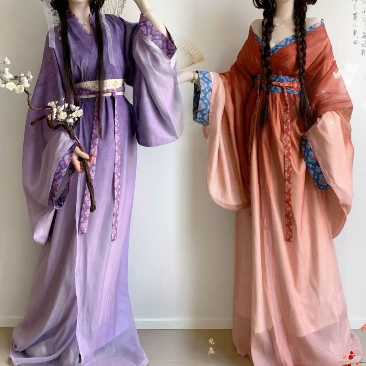 新款汉服女丁香结大乔小乔战国袍交领复原款超仙秋冬款三件套套装